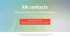 Desktop Screenshot of kikcontacts.com