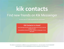 Tablet Screenshot of kikcontacts.com